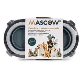 Mascow Comedero Doble Silicona Gris 22 x 3.5 x 40 cm (Set de 12)