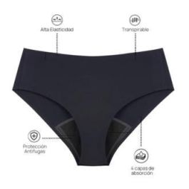 MYALMA Braguita Menstrual Sin Costuras Negra XS – Absorción Equivalente a 3 Tampones – Tejido Antibacteriano Bambú Precio: 20.50000029. SKU: B15LB28WL4