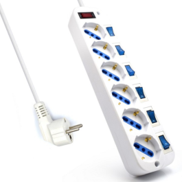 Ewent EW3932-3M Regleta Limitador de Tensión con 6 Salidas AC Tipo F, 3500W, Cable 3m, Blanco, Interruptor y Montaje Pared Precio: 18.49999976. SKU: S0212950