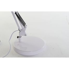 DKD Home Decor Lámpara Sobremesa Scandi Blanco Metal Flexo Oficina 39 x 69 x 22 cm