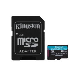 Tarjeta de Memoria Micro SD con Adaptador Kingston SDCG4/64GB 64 GB Tarjeta de Memoria Micro SD con Adaptador Kingston SDCG4/64GB 64 GB