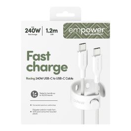 PanzerGlass empower Racing Cable USB-C a USB-C 240W 1.2m USB 2.0, Plata/Blanco