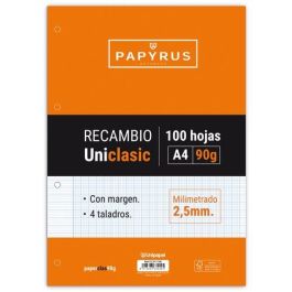 Recambio Papyrus Uniclasic A4 100H 90G 4 Taladros Milimetrado C/Margen 24 unidades Precio: 66.50000038. SKU: B12H5XZWMK