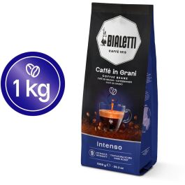 Bialetti Café Espresso en Grano Intenso, Tueste Oscuro, 70% Robusta 30% Arábica, Intensidad 9, 1 kg