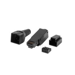 Lanberg Conector RJ45 Cat 6 UTP 8P8C Macho para Cable 22/26 AWG, Blindaje U/UTP, Contactos Chapado en Oro, Carcasa de Nylon PC, Color Negro