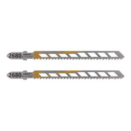 Wolfcraft Hoja de sierra de calar HCS 100 mm, vástago T, madera corte fino, 2 unidades
