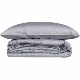 Juego de Cama MEN8681875218565 - 100% Algodón Satén - Funda Nórdica 220x240 cm + 2 Fundas Almohada 60x60 cm - Gris