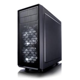 Fractal Design FD-CA-FOCUS-BK-W Caja PC Midi Tower Negra con Ventana Lateral y Ventiladores Frontales Iluminados en Blanco