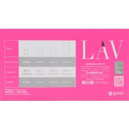 Adora Set 6 Chupitos 80 cc Medidas 5x5x6 cm (12 Cajas)