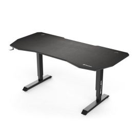 Sharkoon SGD20 Skiller Mesa Escritorio Gaming Ergonómica con Tablero MDF Negro y Diseño de Riñón para Configuración Diestra
