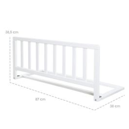 Roba ROB1697467592482 Barandilla de Cama Madera 90 cm Protección Anticaída Segura Bebés Niños (18 Meses a 5 Años) Fácil Montaje Blanco