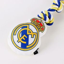 Cerdá Juguete de Cuerda para Perro | Licencia Oficial Real Madrid | Accesorios para Mascotas | Ideal para Masticar y Jugar | Blanco | 15x33x10 cm