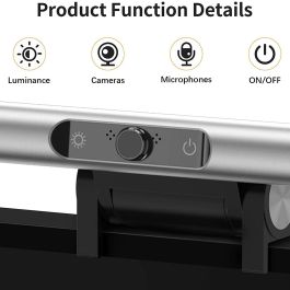 4smarts 2in1 LightBar Pro + Webcam, con LED, Plug & Play, ABS, Plata, compatible con iOS, Windows, MacOS, Linux