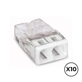 Wago Conector Rápido 2 Vías ø 0,5-2,5 mm² Transparente/Blanco 10 uds Precio: 3.50000002. SKU: B138LALV54