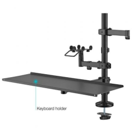 TooQ TQPM0003 Soporte de Mesa para TPV 2 Monitores Giratorio Inclinable Rotatorio hasta 9kg