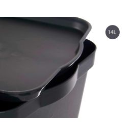Caja Plastico Con Tapa 14L Antracita Kipit 29X14CM (12 Unidades) Caja Plastico Con Tapa 14L Antracita Kipit 29X14CM (12 Unidades)