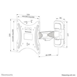Neomounts Wl40-540Bl12 Soporte de Pared Articulado para TV 32-55" Negro, Inclinable, Giratorio, VESA hasta 200x200mm, 35kg