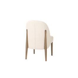 DKD Home Decor 2c24 Silla Urban Top Chairs Tapizada en Poliéster Blanco con Patas de Fresno - 54.5x63.5x85 cm