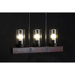 DKD Home Decor Lámpara Techo Loft Marrón Negro Aluminio Cristal E27 3 Bombillas Max. 50W Cable 125cm 11x20x50 cm DKD Home Decor Lámpara Techo Loft Marrón Negro Aluminio Cristal E27 3 Bombillas Max. 50W Cable 125cm 11x20x50 cm