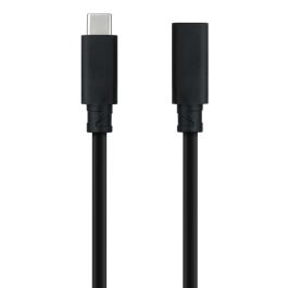 Nanocable 10.01.4501 Cable Alargador USB-C 3.2 Gen2x2 (20Gbps) 100W 5A 4K 60Hz Macho-Hembra 1m Negro