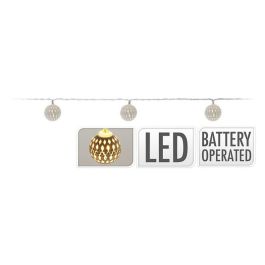 Decorative Lightning Guirnalda a pilas fija 10 leds blanco cálido 1,3m