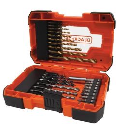 Black+Decker A7235 Kit 27 Accesorios Taladro y Atornillador: Brocas Madera, Hormigón, HSS-TiN y Puntas Destornillador
