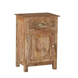 DKD Home Decor Mesita de Noche Colonial Madera Maciza Acacia Natural Dorado 32x65x45 cm (2 Unidades)