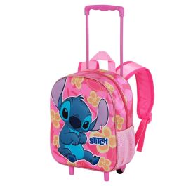 Mochila 3D con Ruedas Pequeña Cute Disney Lilo y Stitch Rosa