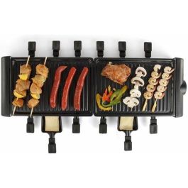 Livoo DOC185 Raclette para 12 Personas, 1800W, 75x24cm, Bandeja Antiadherente Extraíble, Negro