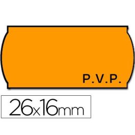 Etiquetas Meto Onduladas 26x16 mm Pvp Adh.2 Fluor Naranja Rollo 1200 Etiquetas