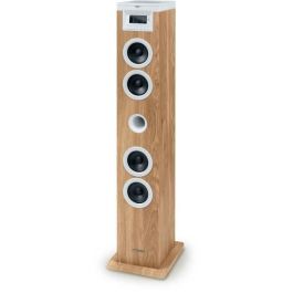 Thomson THO1720571172497 Altavoz Torre con Bluetooth, CD, USB, SD, Radio FM, 60W - Blanco/Madera