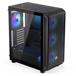 ENDORFY Arx 500 ARGB TG Black PC Gaming ATX micro ATX ITX - Caja de Ordenador con Vidrio Templado y Ventiladores ARGB