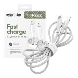 PanzerGlass empower™ Racing Cable USB-C to USB-C 240W 2M USB 2.0 Blanco