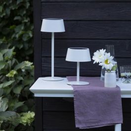 Brilliant BRI4004353437700 Lámpara de Mesa Exterior PICCO LED Solar 5W Blanco Metal y Plástico