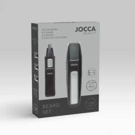 Jocca 1439 Kit Barba 5 en 1 con 4 Peines - Negro y Acero Inoxidable