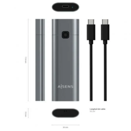 AISENS - CAJA EXTERNA M.2 (NGFF) ASM2-021GR NVMe A USB3.2 GEN2, GRIS