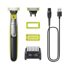 Philips QP2834/23 OneBlade 360 Recortadora, Perfiladora y Afeitadora, Uso en Seco y Húmedo, Batería 60 min, Verde/Gris