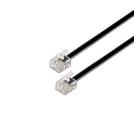 Aisens Cable de Teléfono RJ11 6P4C Macho-Macho Negro 2.0 Metros
