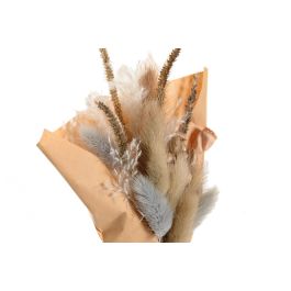 DKD Home Decor Ramo Beige Blanco Flor Seca 5 x 18 x 10 cm (6 Unidades)