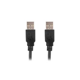 Lanberg Cable USB 2.0 Tipo A Macho-Macho 0.5M Negro, 480 Mb/s, Conectores Niquelados, Cobre AWG 30 para Datos y Carga.