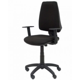 Piqueras y Crespo Silla de Oficina Elche 14CPBALI840B10 - Silla Operativa Tapizada, Mecanismo Básico, Brazos 1D, Negro, Soporte 120 kg, Altura Ajustable