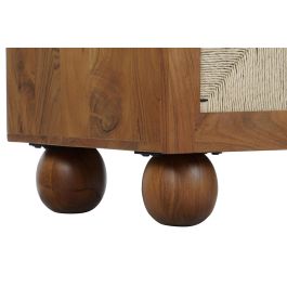 DKD Home Decor Armario Basant Ratan Acacia y Ratan Marron Oscuro Natural 102 x 46 x 175 cm