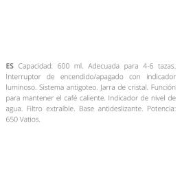 Kiwi Cafetera Americana 0.65L 650W - 14 x 26 x 20.5 cm