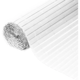 Nature NAT8711338532454 Biombo de caña de PVC de doble cara, 1 x 3 m, 1600 g/m², Opaco 4/5, Anti-UV, Blanco