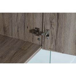DKD Home Decor Aparador Moderno Natural de MDF y Cristal Templado 120x44x120 cm con 2 Puertas y 3 Estantes Desmontable DKD Home Decor Aparador Moderno Natural de MDF y Cristal Templado 120x44x120 cm con 2 Puertas y 3 Estantes Desmontable