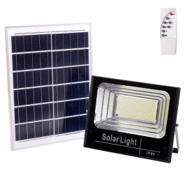 BX3 LIGHT Proyector LED Solar 200W 6500K con Panel Solar y Control Remoto, IP65, Batería Integrada, para Exterior - Modelo BX3-SOLARFL-200W-01