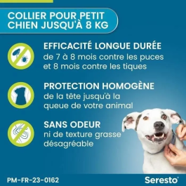 Seresto Collar Antiparasitario Perros Pequeños X2, Protección 7-8 Meses contra Pulgas y Garrapatas, Reduce Riesgo Leishmaniasis