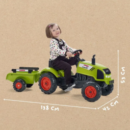 Falk Tractor de Pedales Claas Arion con Remolque para Niños de 2 a 5 Años