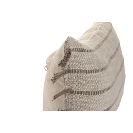 DKD Home Decor Pack de 2 Cojines Boho de Algodón Crudo 30x50 cm, Hechos a Mano, con Cremallera y Relleno de 380g