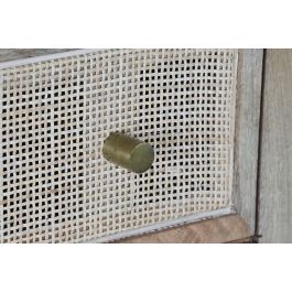 DKD Home Decor Cómoda Moderno Mango y Ratán Natural Dorado 90 x 81 x 40.5 cm